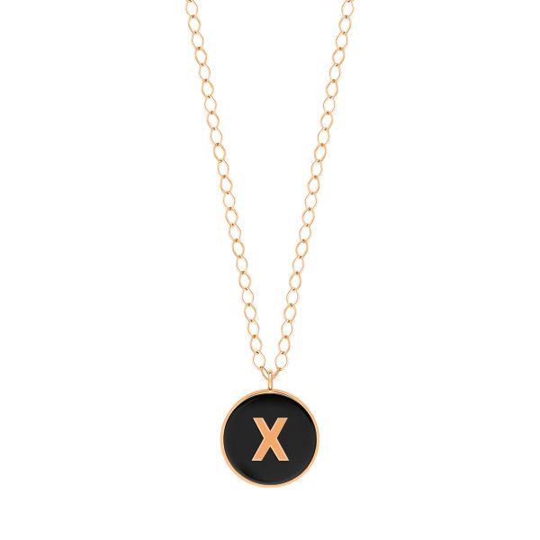 Ginette NY Jumbo Initial Ever X in Rose Gold and Onyx