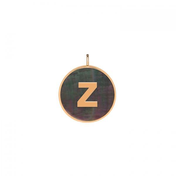 Ginette NY Initial Ever Z medal in rose gold and black mother-of-pearl
