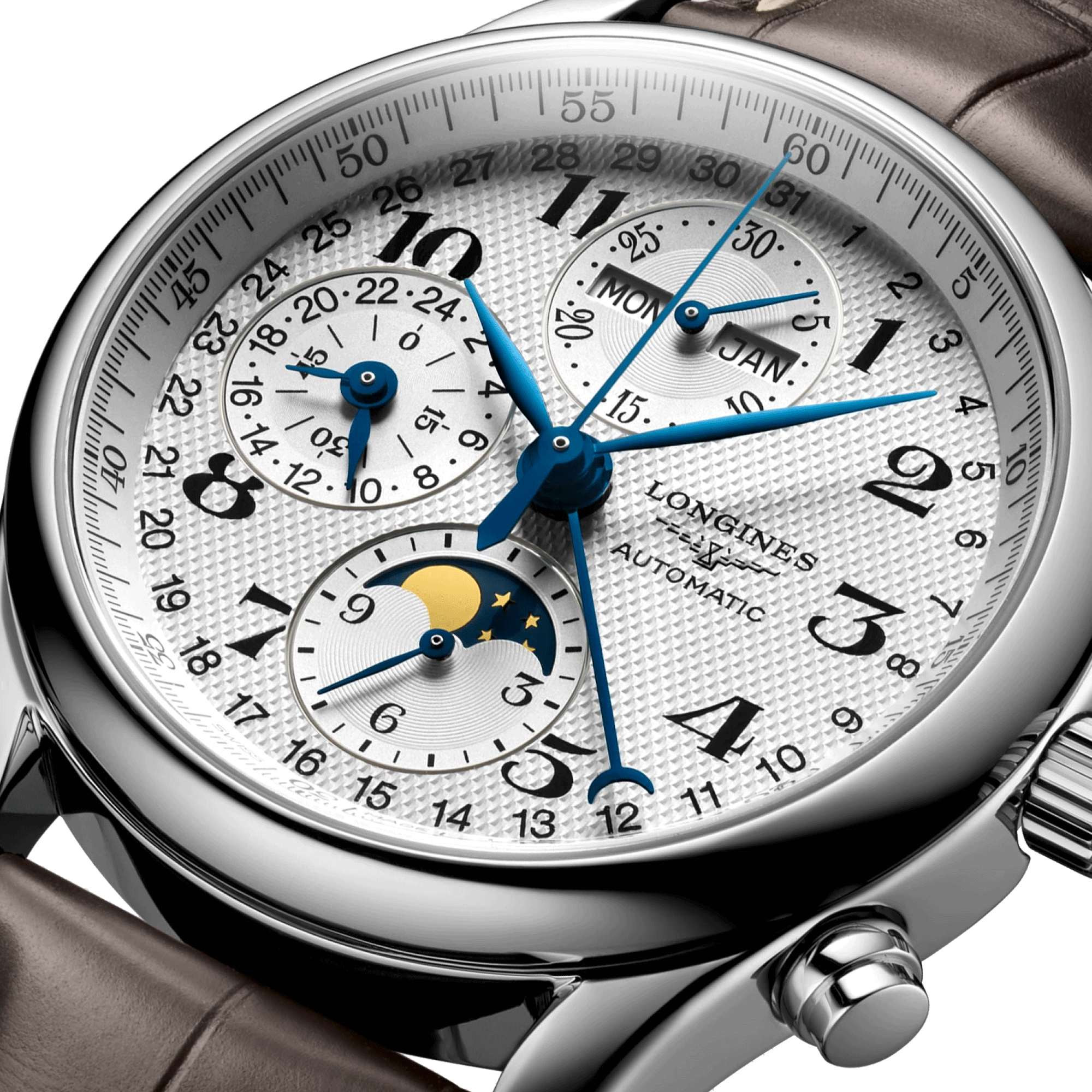 Montre Longines Master Collection Phases de Lune automatique cadran blanc 40 mm L2.673.4.78.3