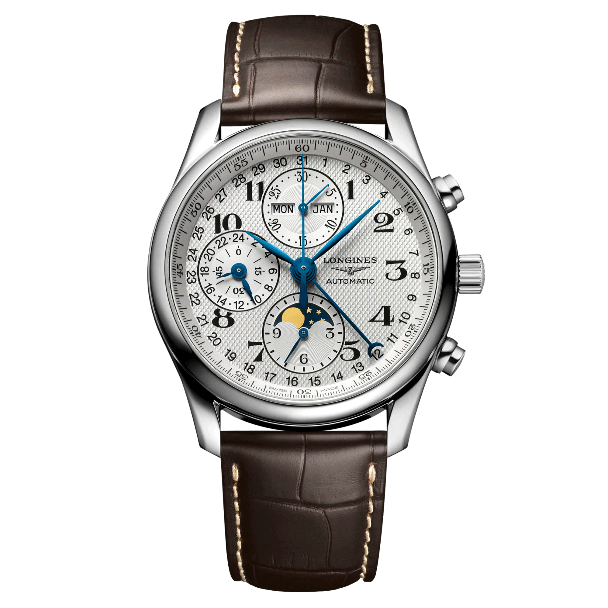 Montre Longines Master Collection Phases de Lune automatique cadran blanc 40 mm L2.673.4.78.3