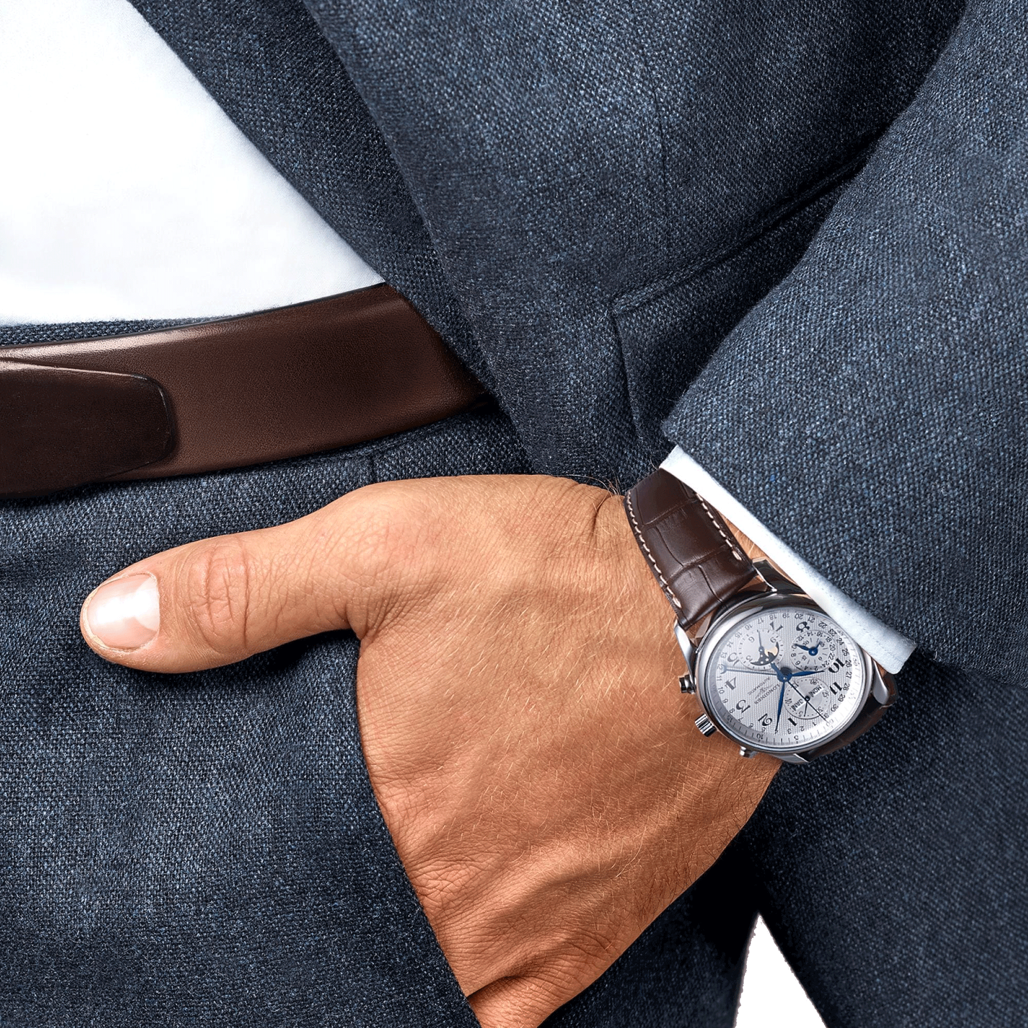 Montre Longines Master Collection Phases de Lune automatique cadran blanc 40 mm L2.673.4.78.3