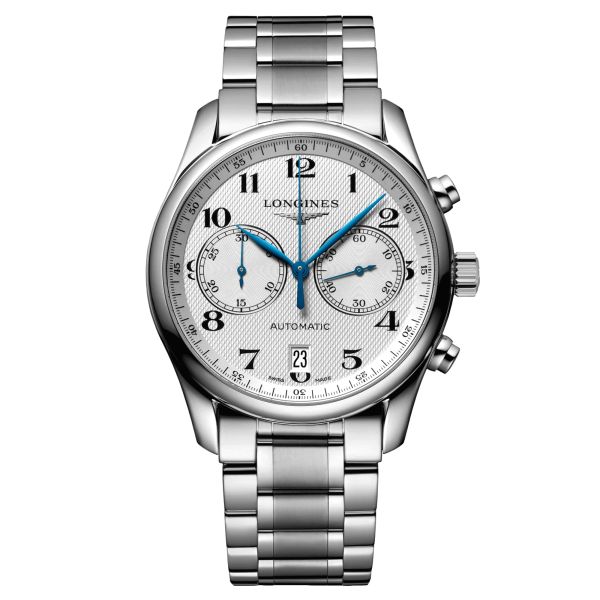 Longines Master Collection automatic chronograph watch white dial steel bracelet 40 mm