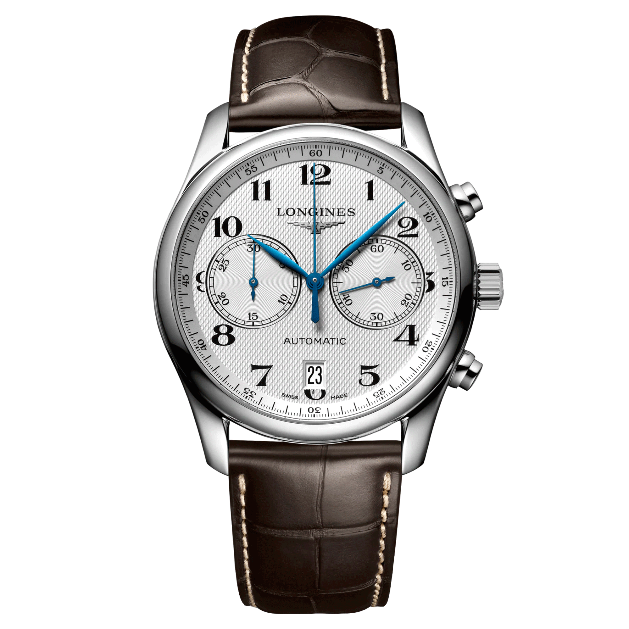 Longines Master Collection automatic chronograph watch white dial 40 mm