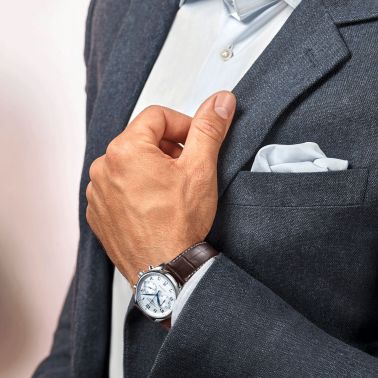 Longines Master Collection automatic chronograph watch white dial 40 mm