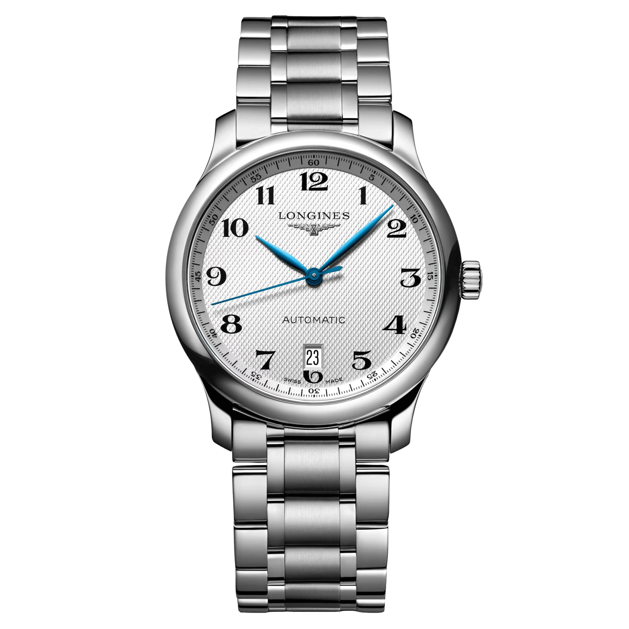Montre Longines Master Collection automatique cadran blanc bracelet acier 38,5 mm