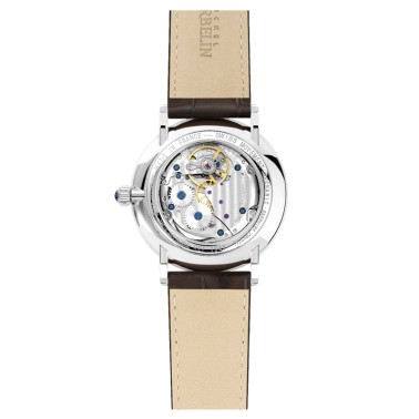 Montre Michel Herbelin Inspiration 1947 mécanique cadran bleu bracelet cuir marron 40 mm