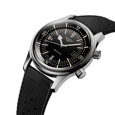 Montre Longines Heritage Diver automatique cadran noir bracelet caoutchouc 42 mm L3.774.4.50.9