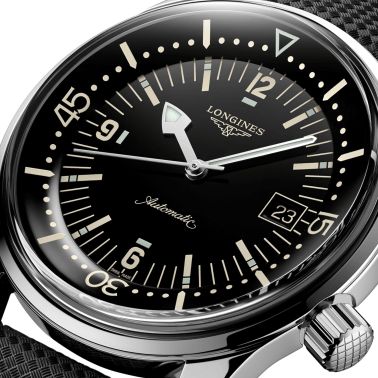 Montre Longines Heritage Diver automatique cadran noir bracelet caoutchouc 42 mm L3.774.4.50.9