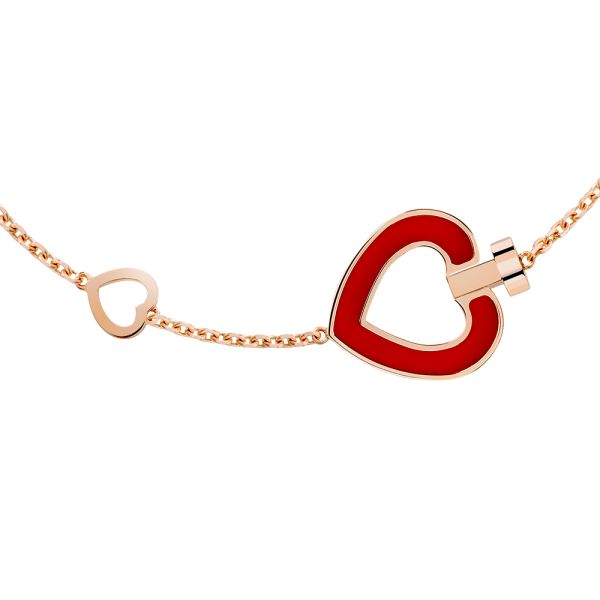 Bracelet Fred Pretty Woman en or rose, diamants et cornaline