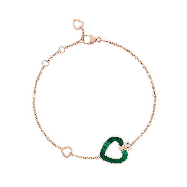 Fred Pretty Woman reversible bracelet in rose gold, diamonds, mother-of-pearl and malachite