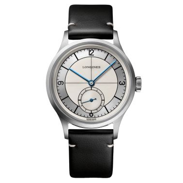 Montre Longines Heritage Classic automatique cadran beige bracelet cuir noir 38,5 mm L2.828.4.73.0