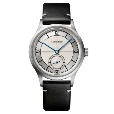 Montre Longines Heritage Classic automatique cadran beige bracelet cuir noir 38,5 mm L2.828.4.73.0