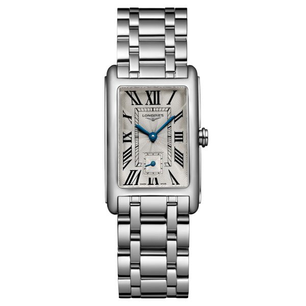 Montre Longines DolceVita quartz cadran argenté chiffres romains bracelet acier L5.512.4.71.6