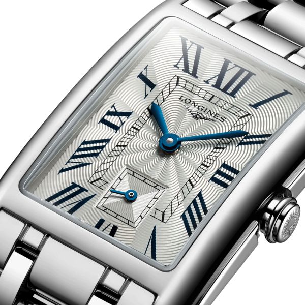 Montre Longines DolceVita quartz cadran argenté chiffres romains bracelet acier L5.512.4.71.6
