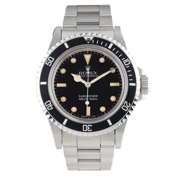 Montre Rolex Submariner 5513 "Glossy Dial" automatique 40 mm circa 1986 avec Watch Certificate