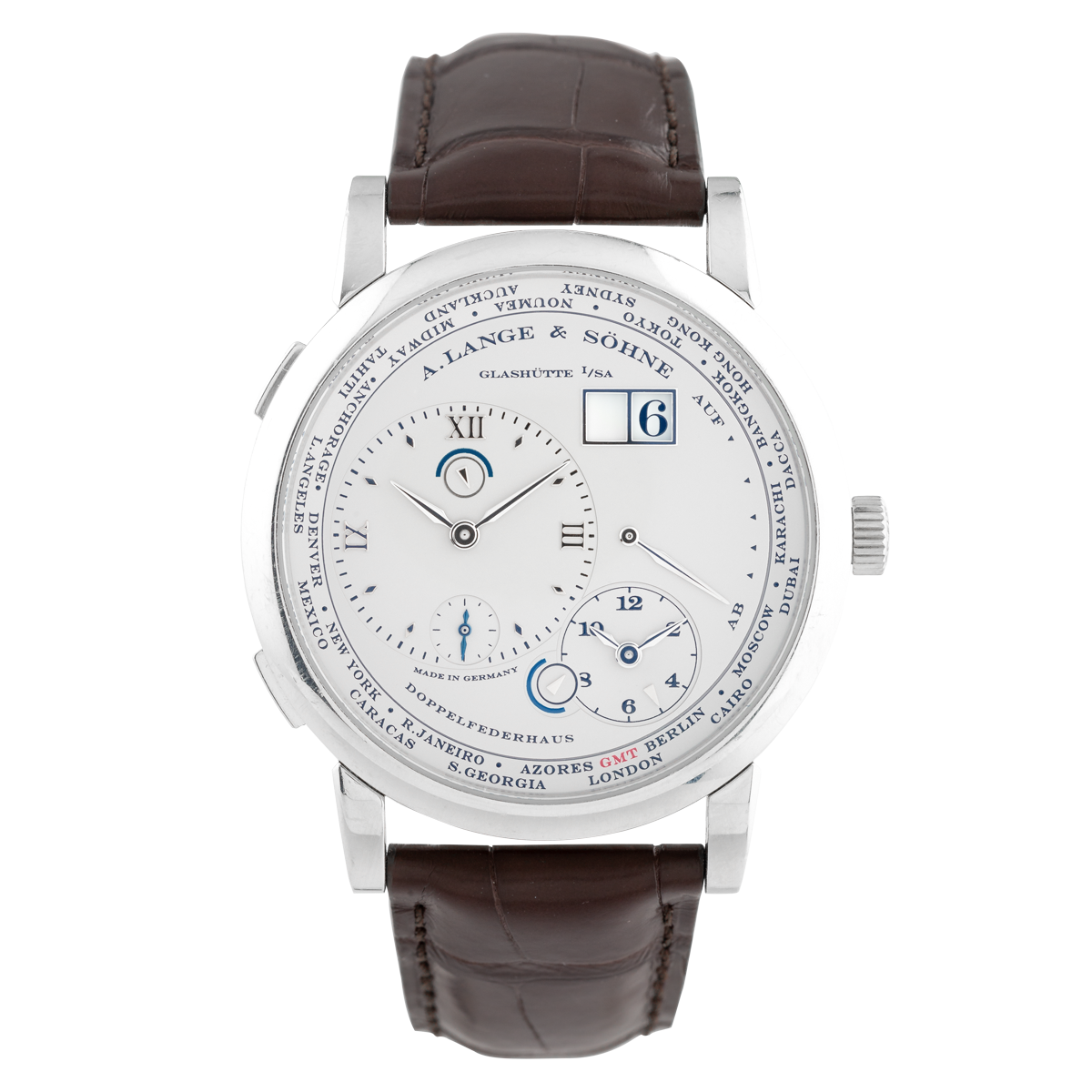Montre d occasion A. Lange Sohne Lange 1 Time Zone 116.025 Platine Lepage