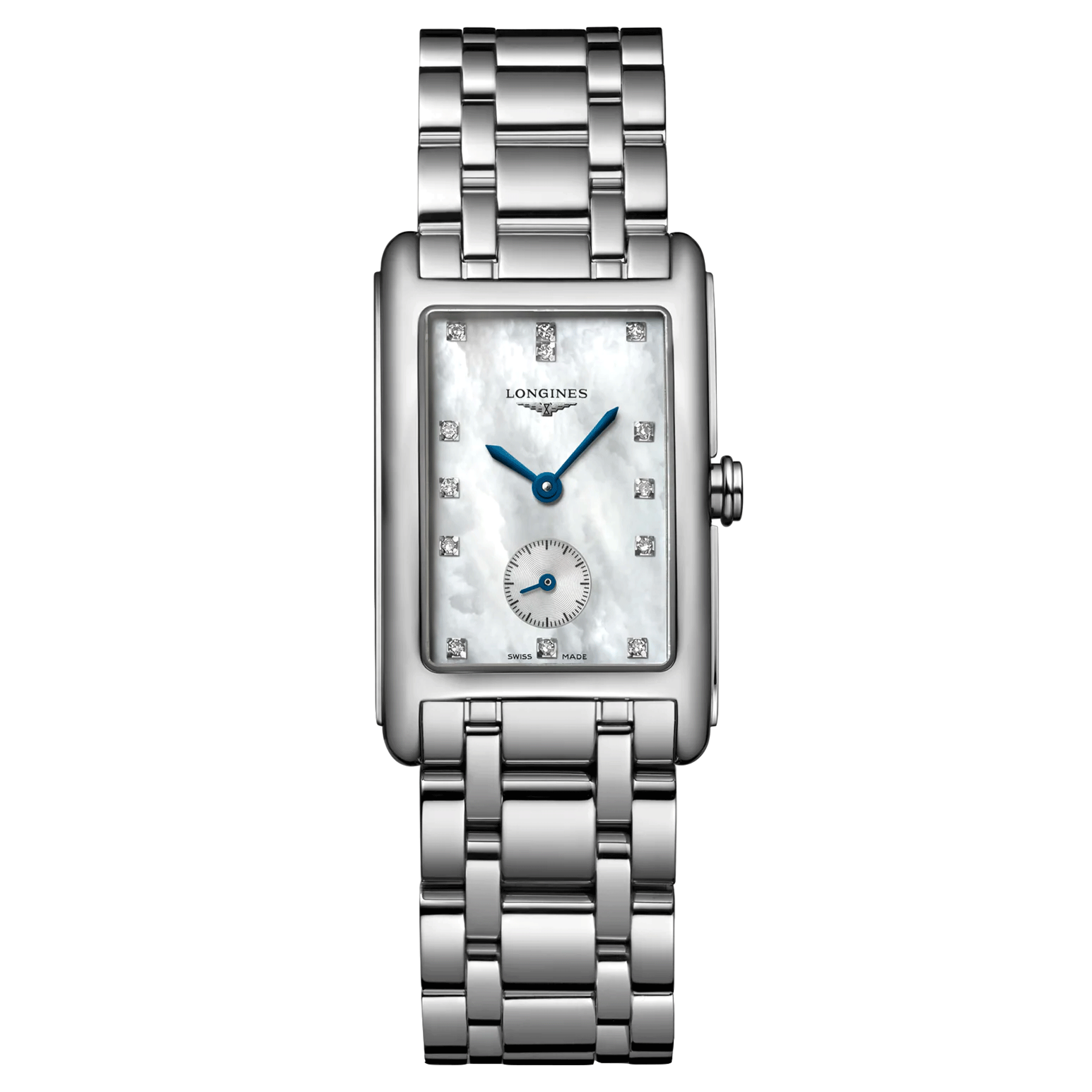 Montre Longines DolceVita quartz acier index diamants bracelet acier L5.512.4.87.6