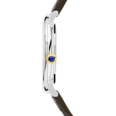 Montre Michel Herbelin Inspiration 1947 mécanique cadran argent bracelet cuir marron 40 mm