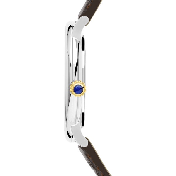 Montre Michel Herbelin Inspiration 1947 mécanique cadran argent bracelet cuir marron 40 mm