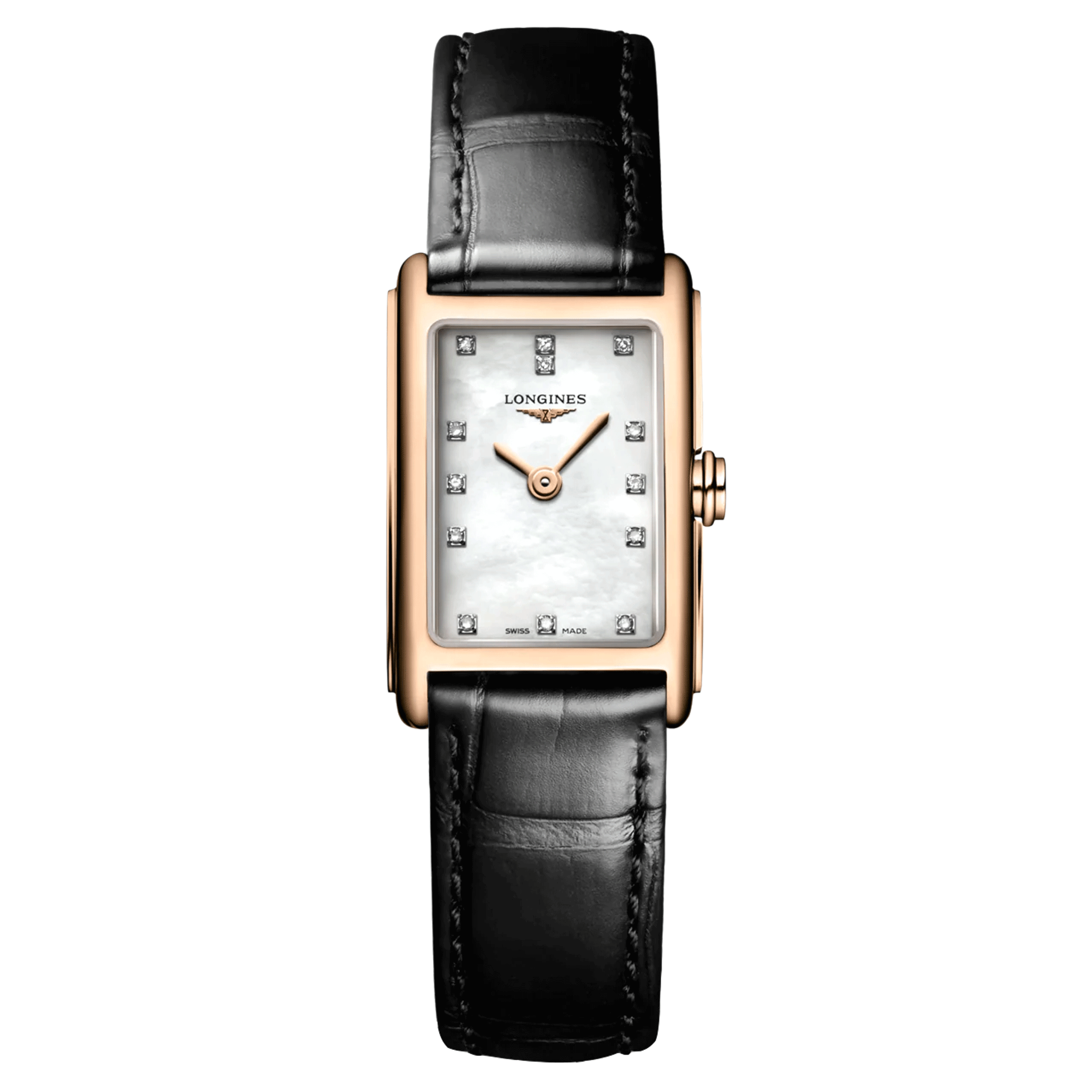 Montre Longines DolceVita quartz or rose cadran nacre index diamants L5.258.8.87.0