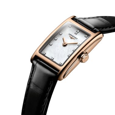 Montre Longines DolceVita quartz or rose cadran nacre index diamants L5.258.8.87.0