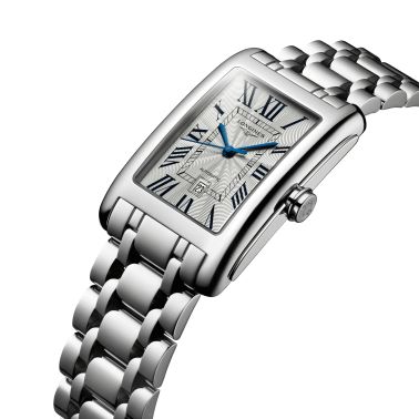 Montre Longines DolceVita automatique cadran argenté chiffres romains bracelet acier L5.757.4.71.6