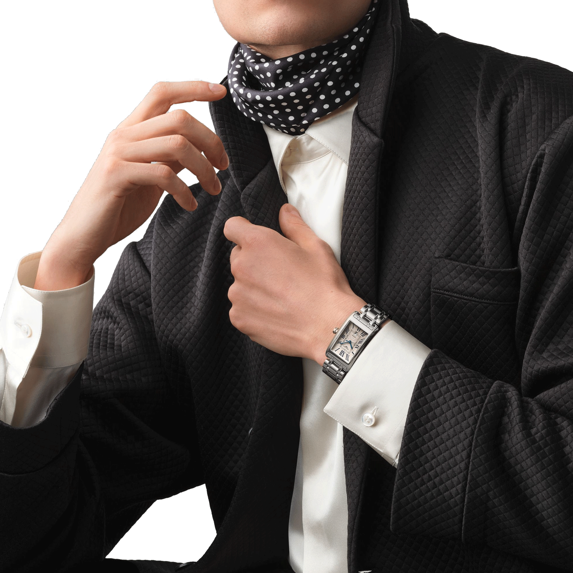 Montre Longines DolceVita automatique cadran argenté chiffres romains bracelet acier L5.757.4.71.6