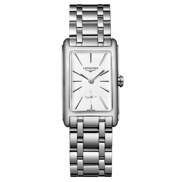 Montre Longines DolceVita quartz cadran blanc petite seconde décentrée bracelet acier