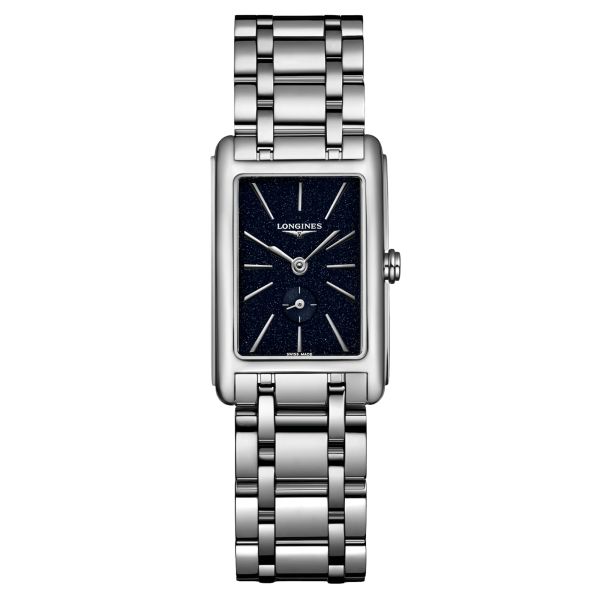 Montre Longines DolceVita quartz cadran bleu bracelet acier 20.80 x 32 mm L5.255.4.93.6