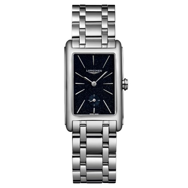 Longines DolceVita quartz watch blue dial stainless steel bracelet 23.30 x 37 mm