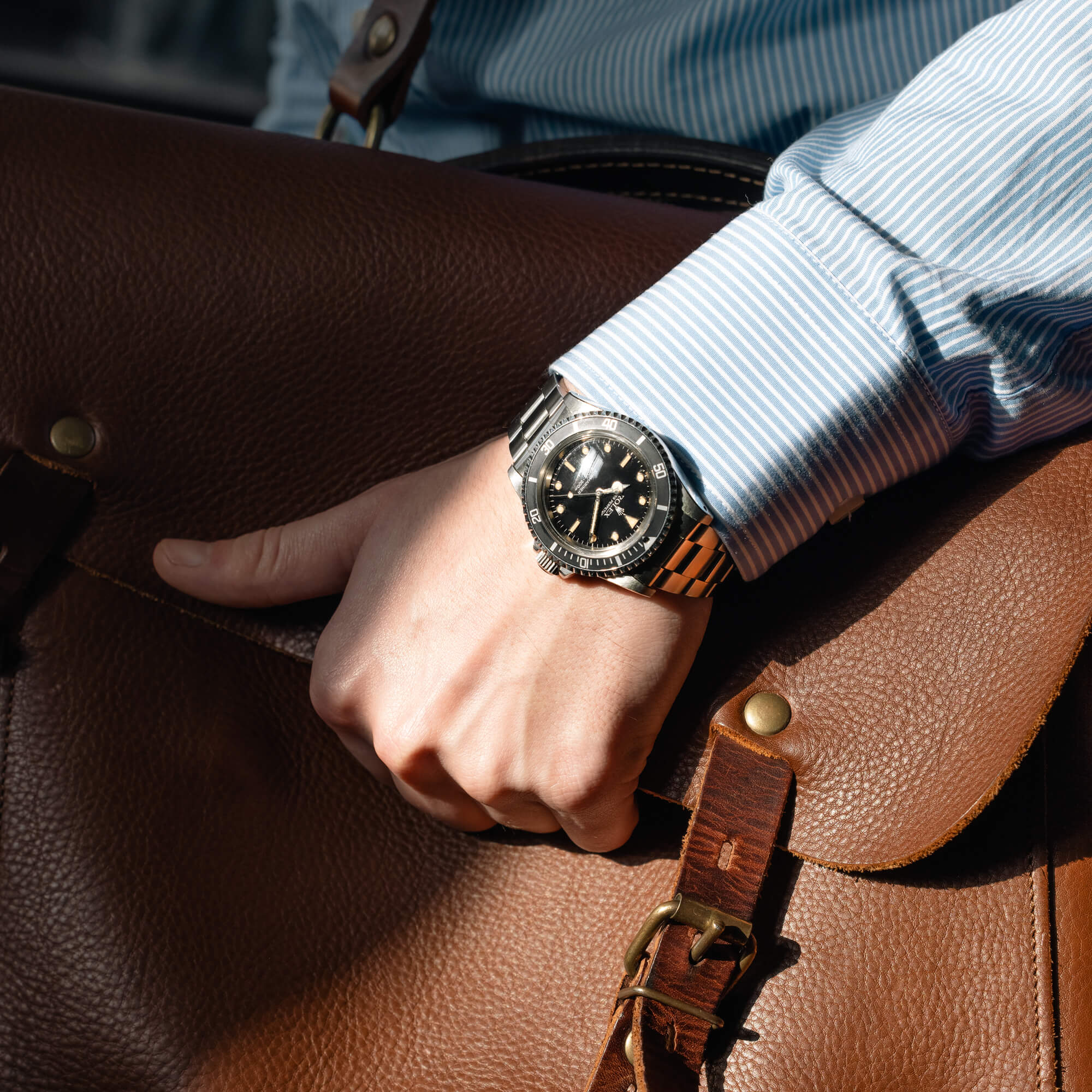 Montre Rolex Submariner 5513 "Glossy Dial" automatique 40 mm circa 1986 avec Watch Certificate