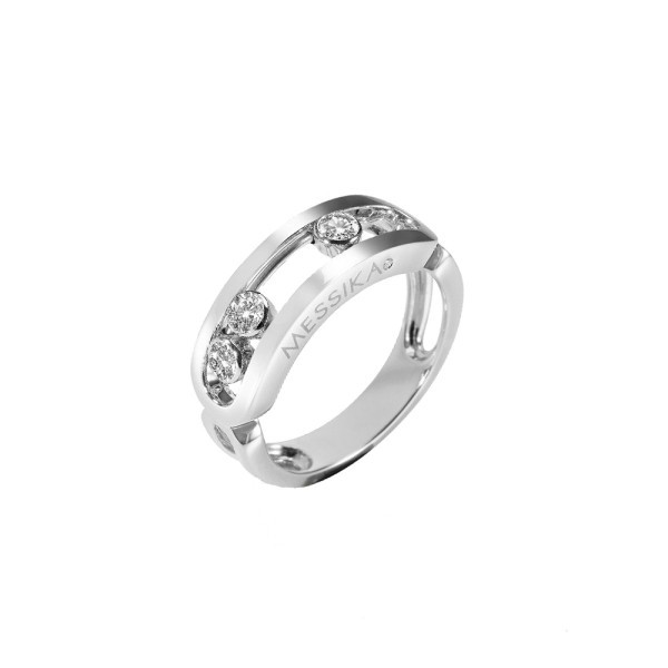Bague Messika Move Classique en or blanc et diamants - Soldat