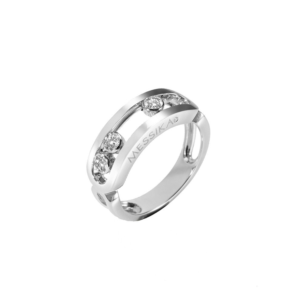 Bague Messika Move Classique en or blanc et diamants - Soldat