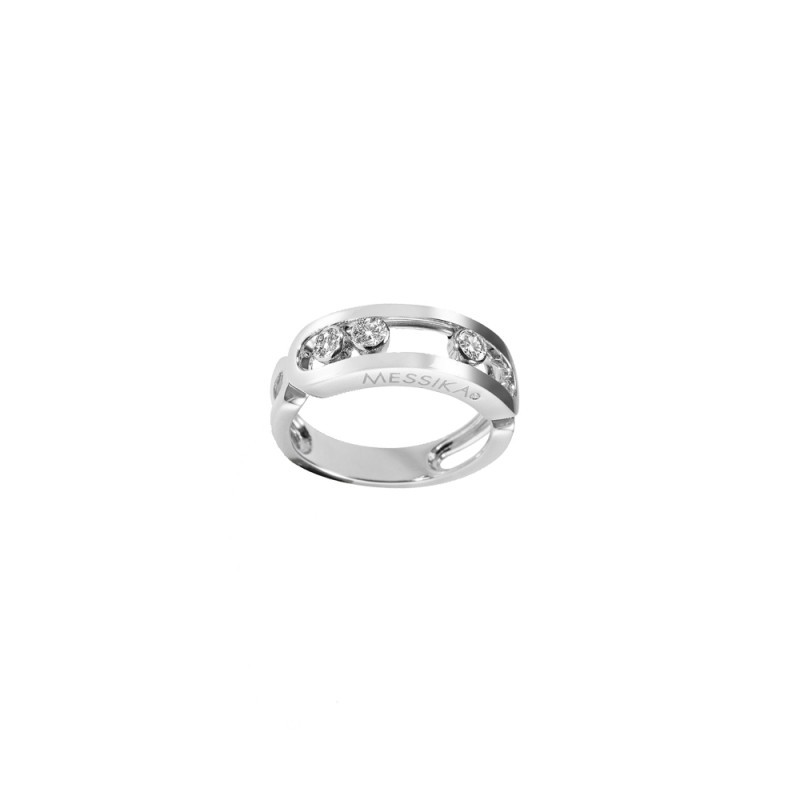 Ring Messika Move white gold and 3 mobile diamonds 3998G - Lepage