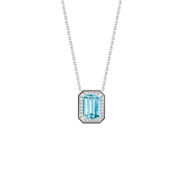 Boucheron Vendôme Liseré necklace in white gold, aquamarine and diamonds