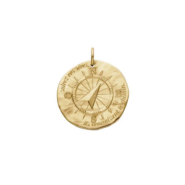 Arthus Bertrand La Boussole large model medal in yellow gold