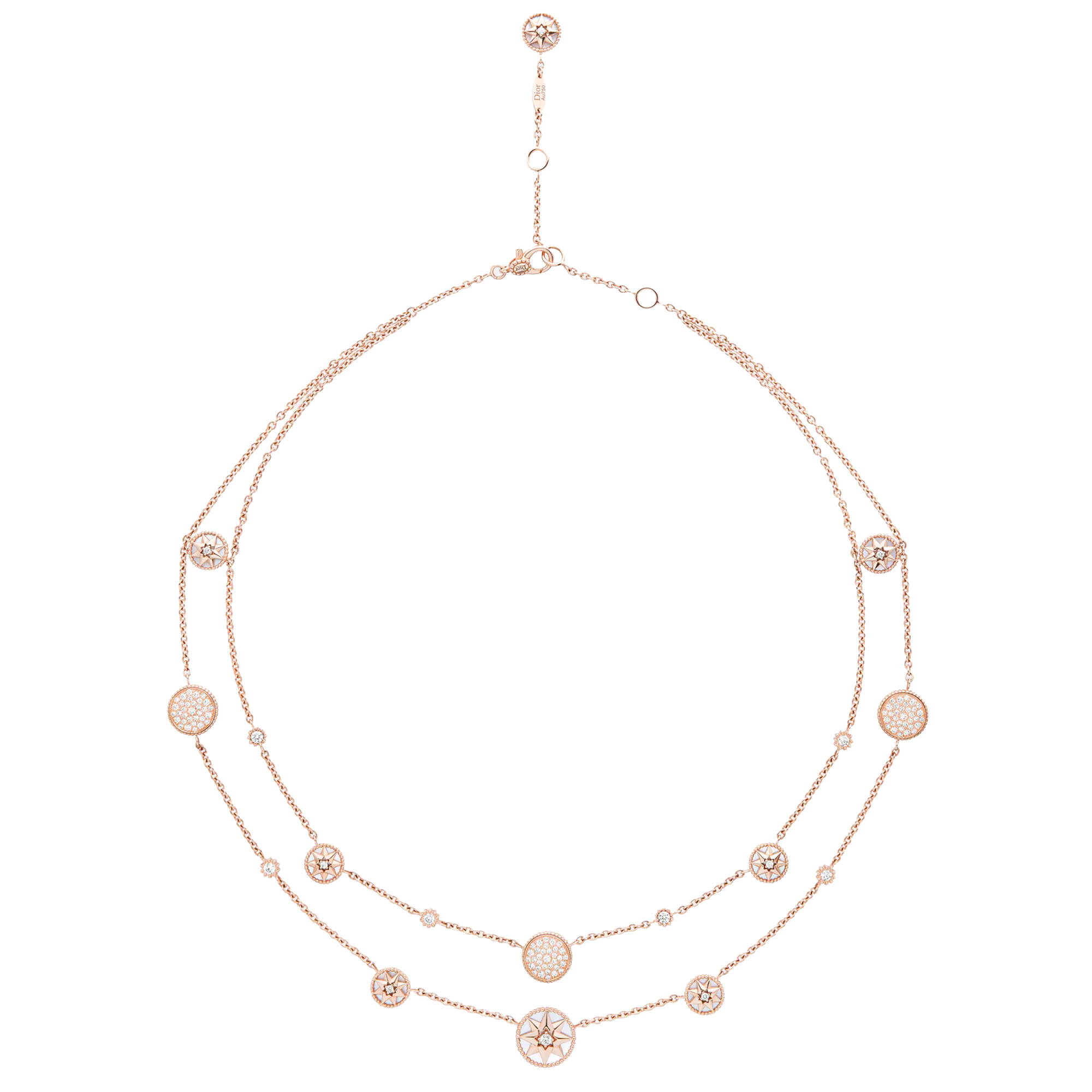 【Dior】 ディオール Mer Des Merveilles Necklace N2165WOMRS Jardin de Dior Necklace Gold-Finish Metal and White Resin