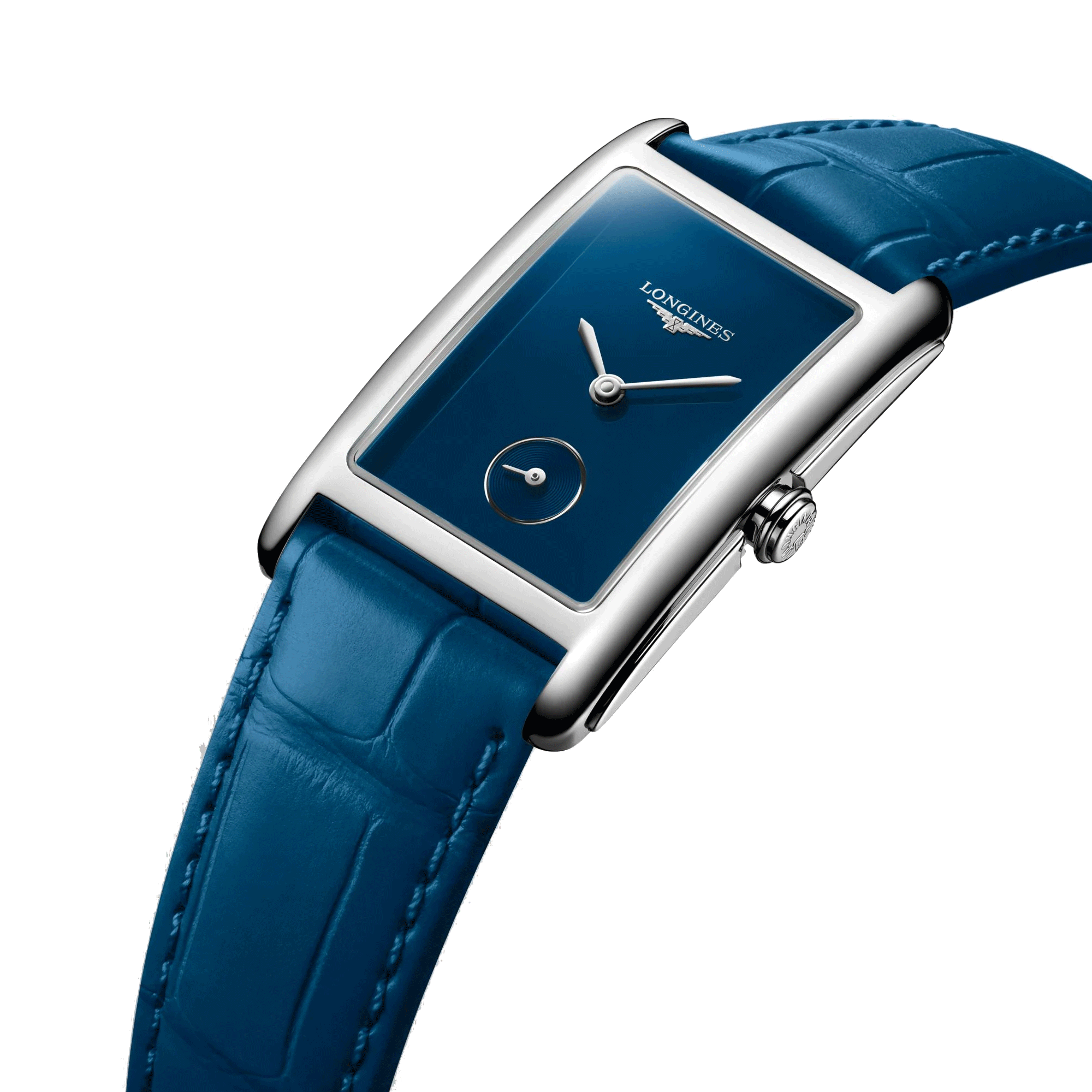 Montre Longines DolceVita quartz cadran bleu bracelet cuir bleu 23,30 x 37 mm L5.512.4.90.2