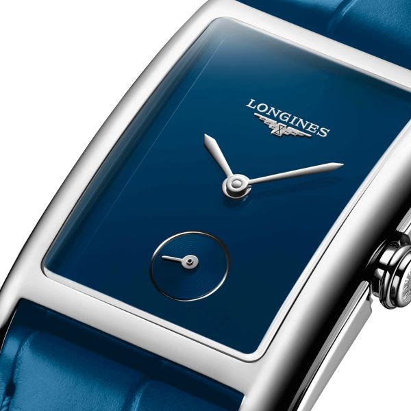 Montre Longines DolceVita quartz cadran bleu bracelet cuir bleu 23,30 x 37 mm L5.512.4.90.2