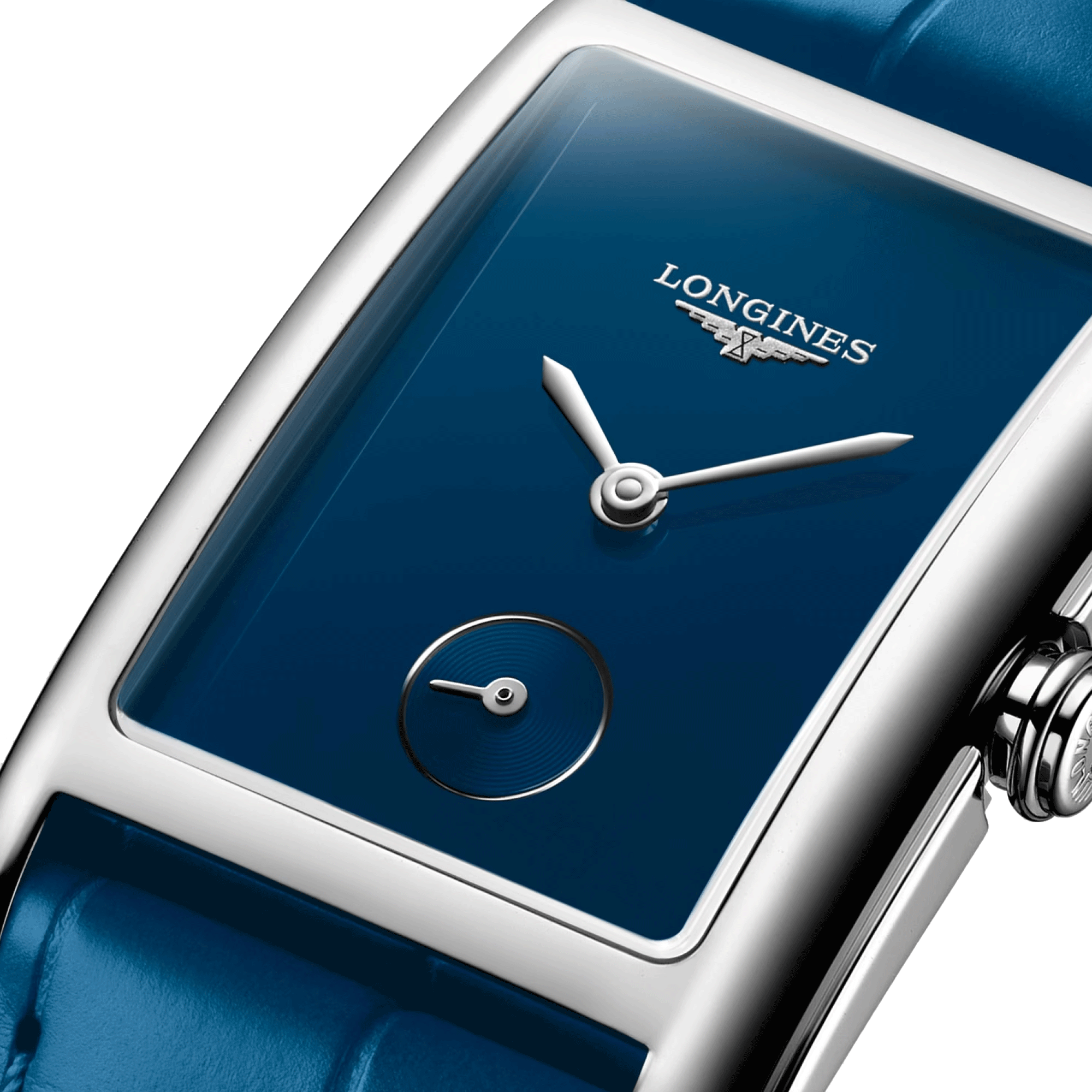 Montre Longines DolceVita quartz cadran bleu bracelet cuir bleu 23,30 x 37 mm L5.512.4.90.2