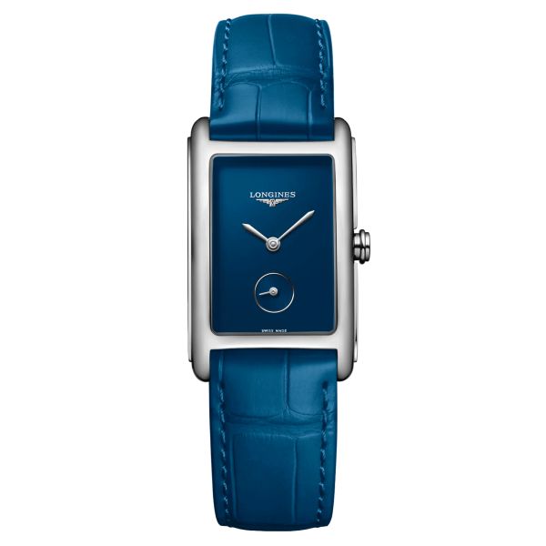 Longines DolceVita quartz watch blue dial blue leather strap 23,30 x 37 mm