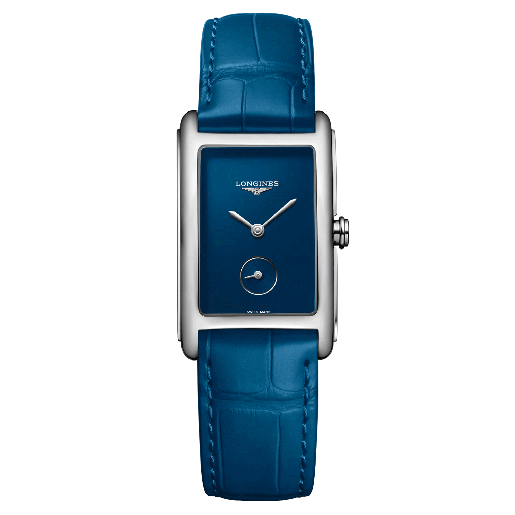 Montre Longines DolceVita quartz cadran bleu bracelet cuir bleu 23,30 x 37 mm L5.512.4.90.2