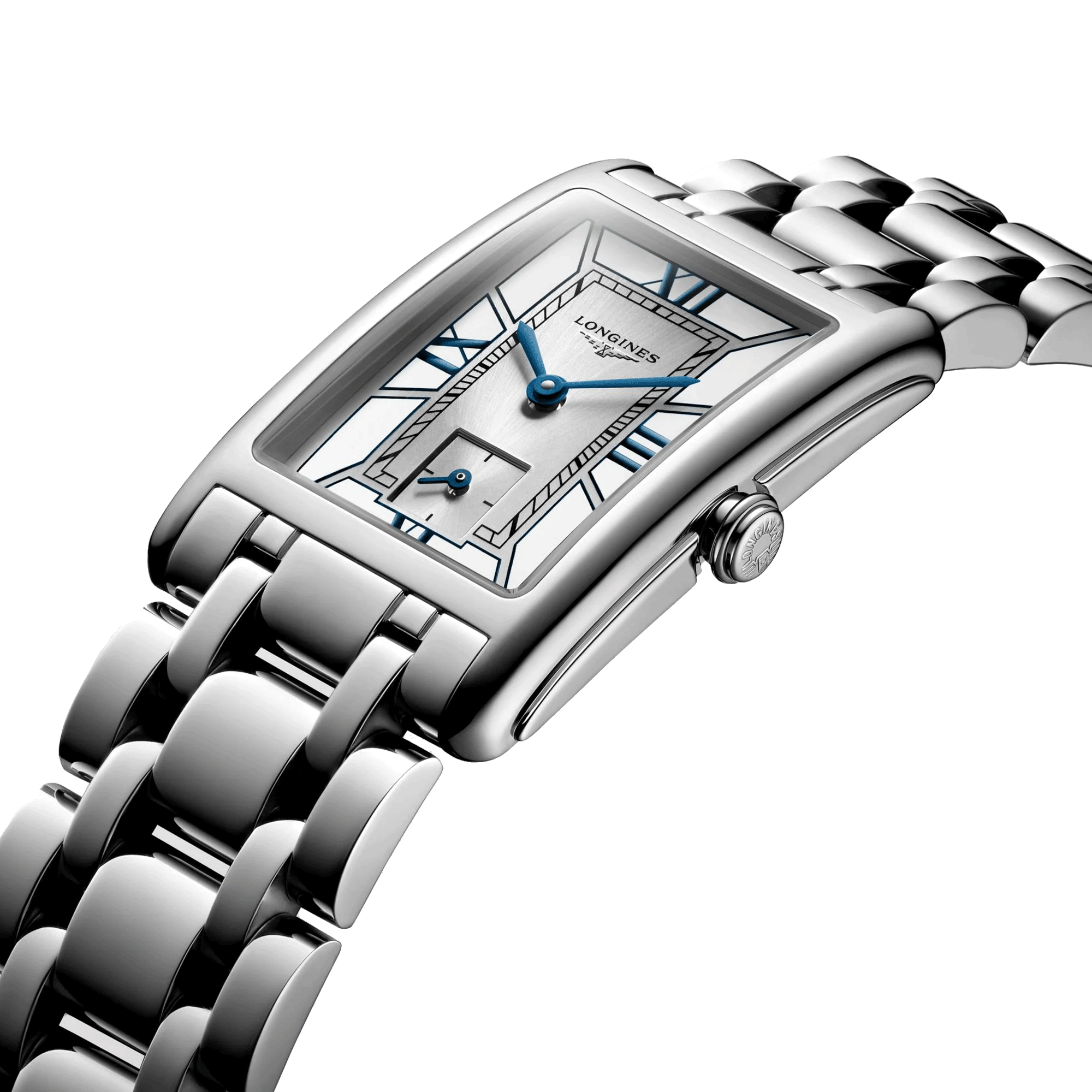 Montre Longines DolceVita quartz cadran blanc bracelet acier 23,30 x 37 mm L5.512.4.75.6