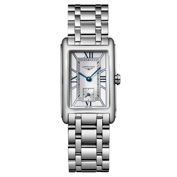 Montre Longines DolceVita quartz cadran blanc bracelet acier 23,30 x 37 mm L5.512.4.75.6