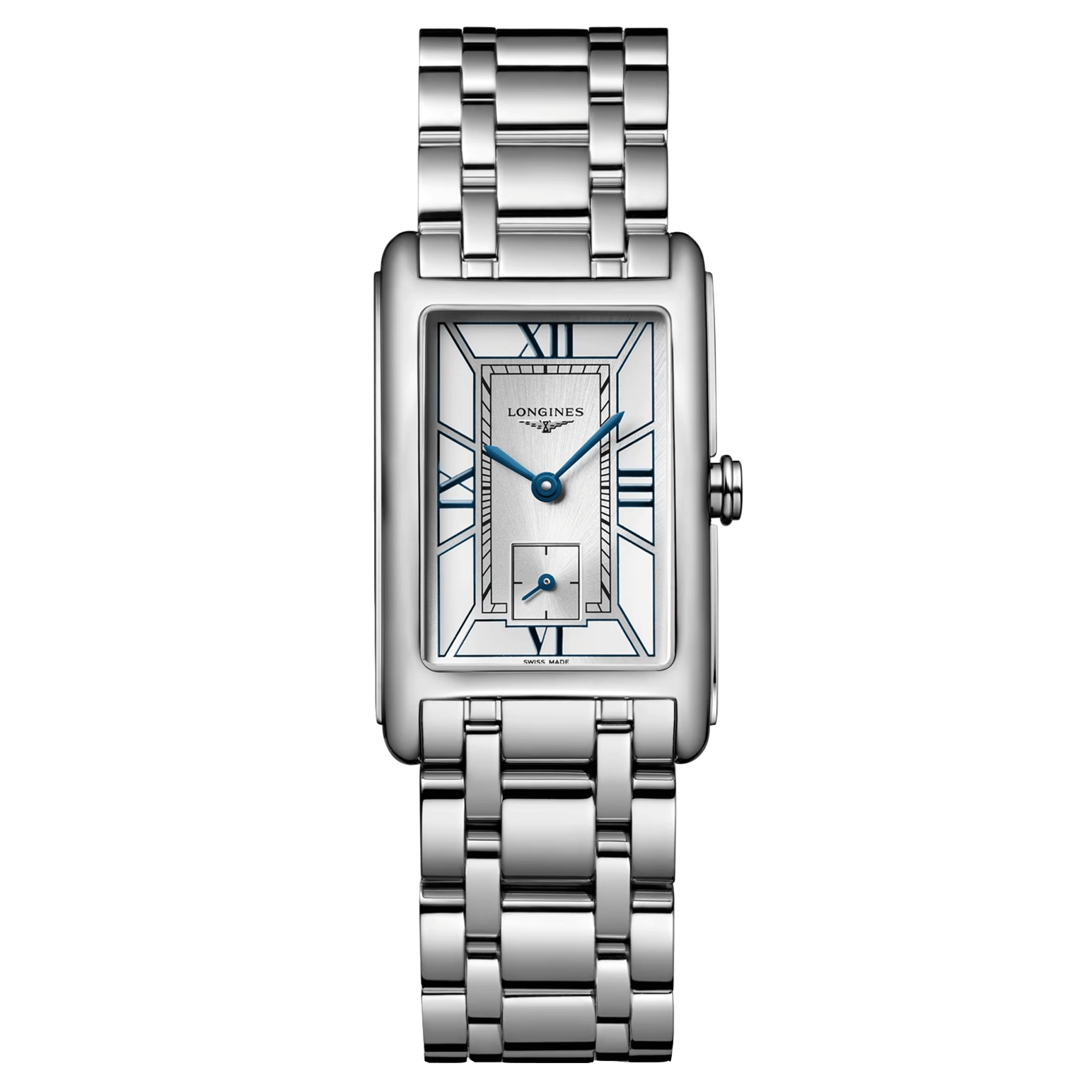 Montre Longines DolceVita quartz cadran blanc bracelet acier 23,30 x 37 mm L5.512.4.75.6