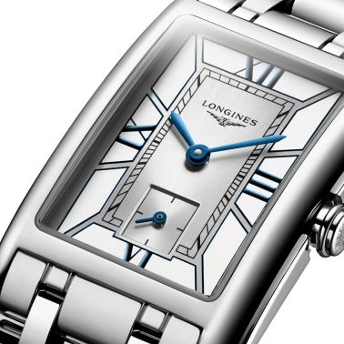 Montre Longines DolceVita quartz cadran blanc bracelet acier 23,30 x 37 mm L5.512.4.75.6