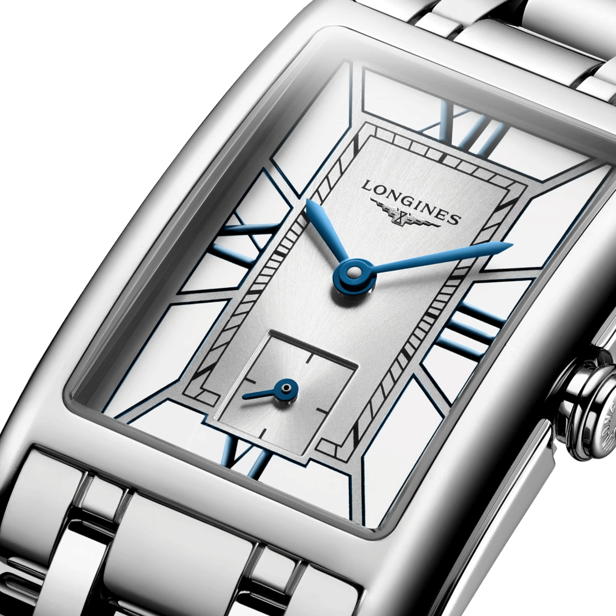 Montre Longines DolceVita quartz cadran blanc bracelet acier 23,30 x 37 mm L5.512.4.75.6