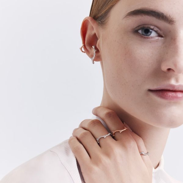 Dior Bois de Rose small model earring in rose gold diamonds | LEPAGE