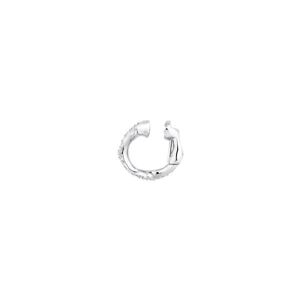 Bijou d'oreille Dior Bois de Rose petit modèle en or blanc et diamants JBDR95717