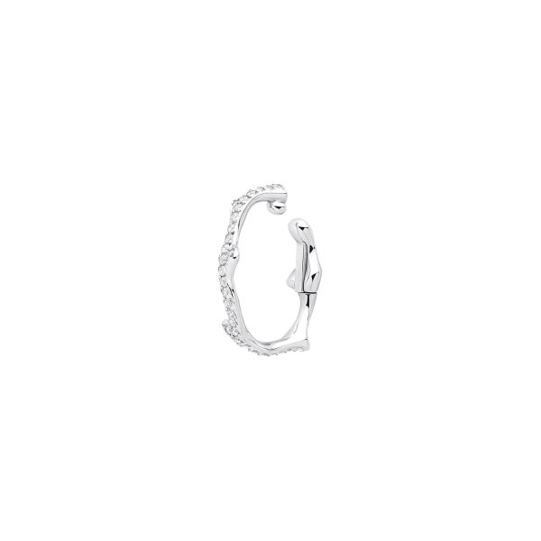 Bijou d'oreille Dior Bois de Rose grand modèle en or blanc et diamants JBDR95052